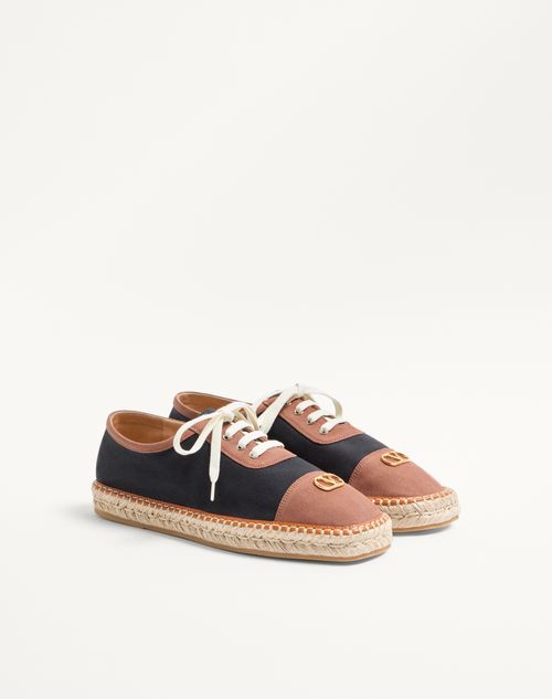 Valentino Garavani - Palm Avenue Espadrilles Aus Canvas Und Büffelleder - Schwarz - Mann - Loafers Und Drivers